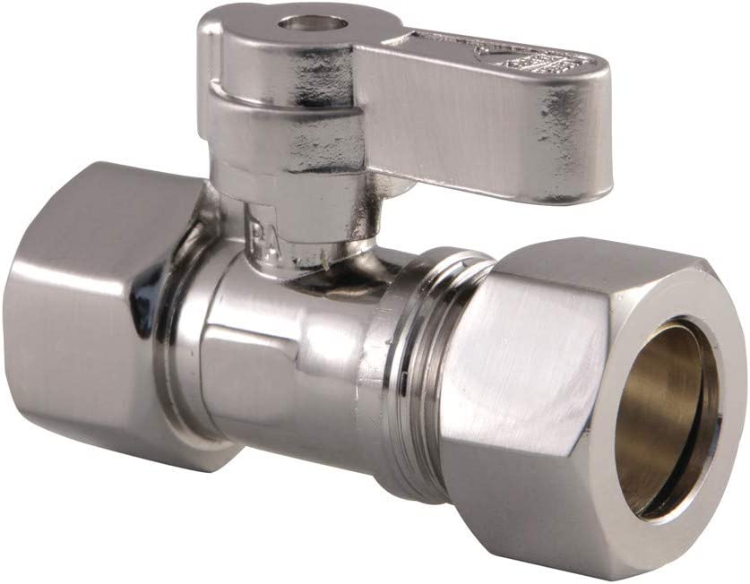 Kingston Brass KF4515SN 1/2-Inch IPS X 5/8-Inch OD Comp Straight Valve, Brushed Nickel