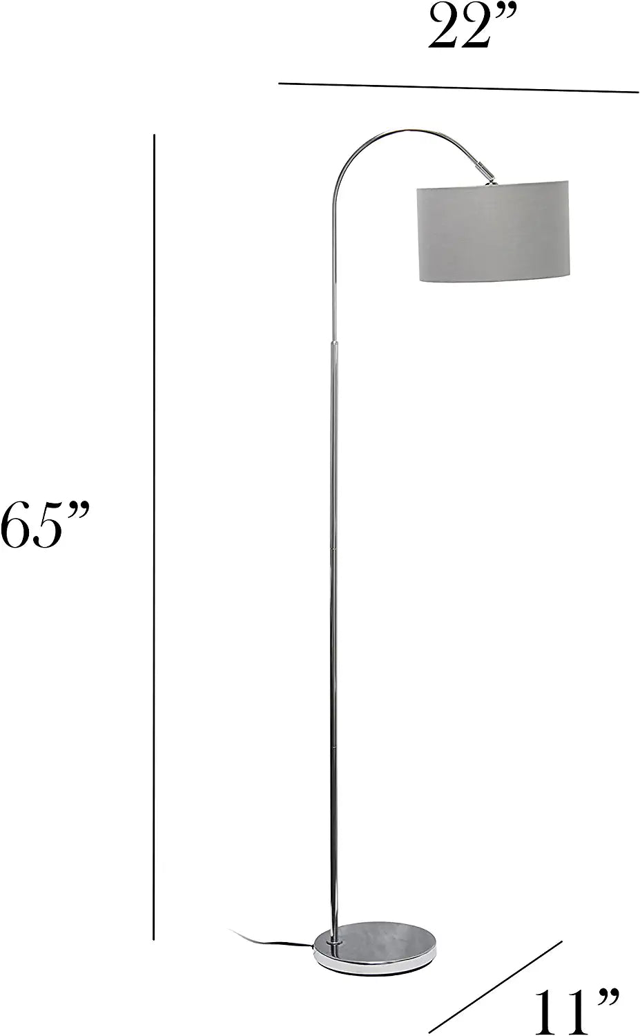 Simple Designs LF2005-GRY Floor Lamp, Gray