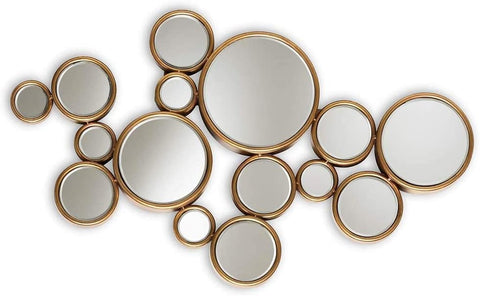 Baxton Studio Cassiopeia Modern and Contemporary Antique Gold Finished Bubble Accent Wall Mirror