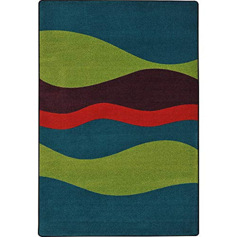 Joy Carpets Kid Essentials Flow Teen Area Rugs, 64-Inch by 92-Inch by 0.36-Inch, Tropics