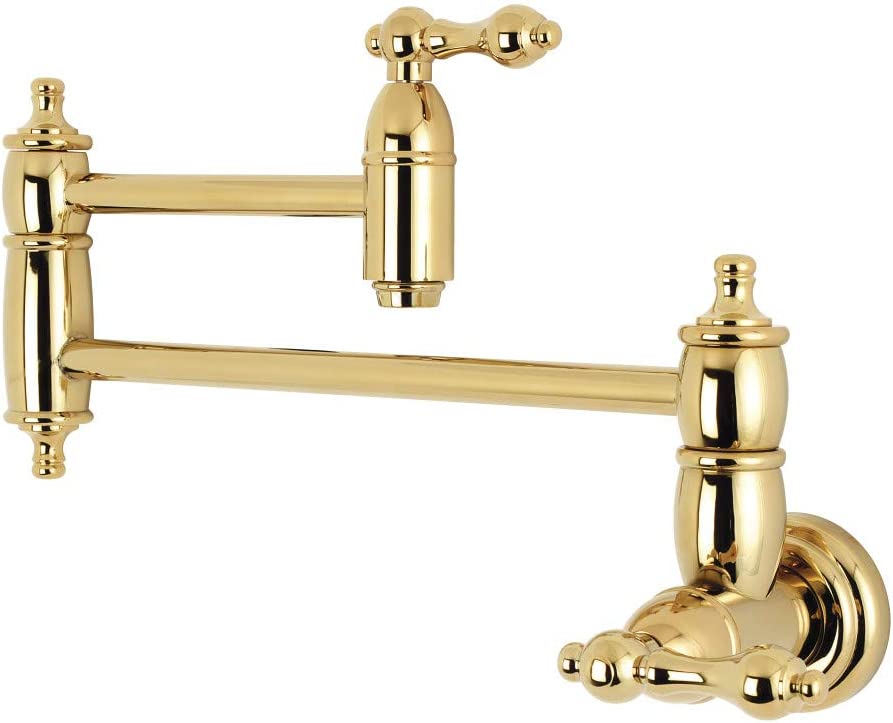 Kingston Brass KS3108AL Restoration Pot Filler, Brushed Nickel,8-1/8-Inch Spout Height