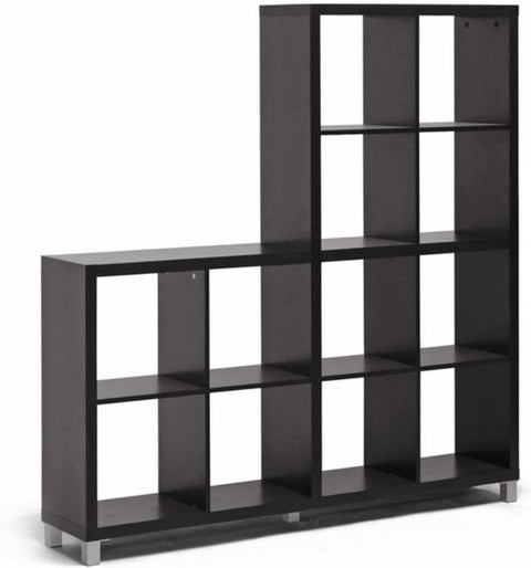 Baxton Studio Sunna Modern Cube Shelving Unit, Dark Brown