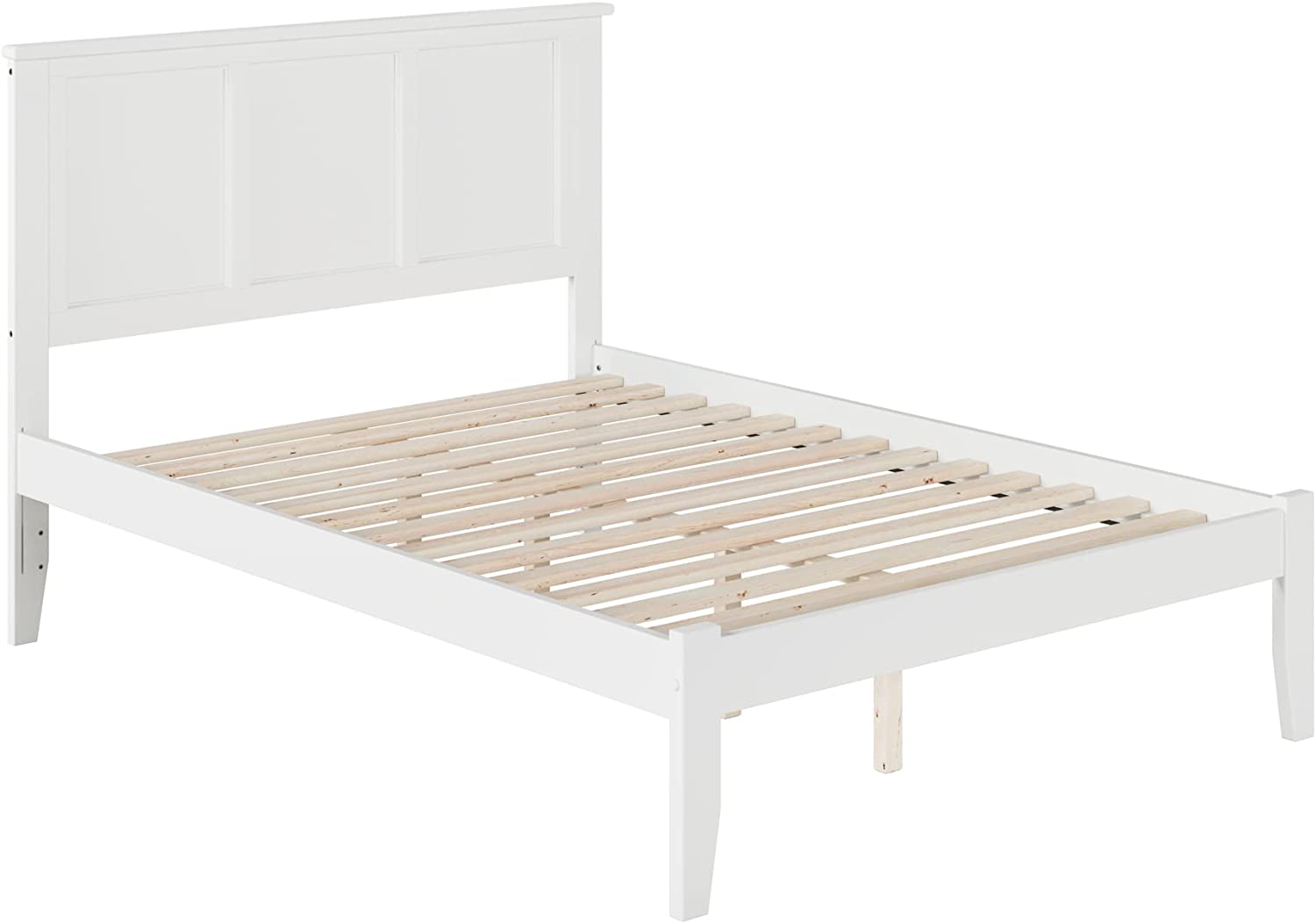 AFI Madison Platform Bed with Open Footboard and Turbo Charger, Full, White