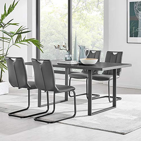 Armen Living Fenton and Gray Pacific 5 Piece Modern Rectangular Dining Set