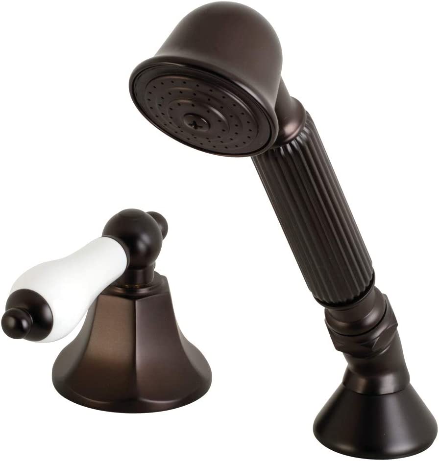 Kingston Brass KSK4305PLTR Deck Mount Hand Shower with Diverter for Roman Tub Faucet, Oil Rubbed Bronze