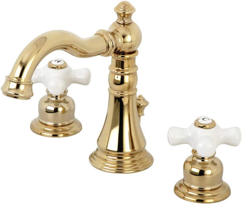 Kingston Brass FSC1972PX American Classic Widespread Bathroom Faucet, Polished Brass