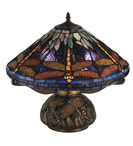 16 inches High Tiffany Hanginghead Dragonfly Cone Table Lamp