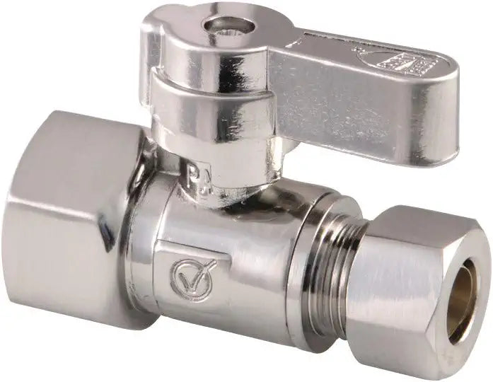 Kingston Brass KF4315SN 1/2 FIP X 3/8 OD Comp Straight Stop Valve, Brushed Nickel