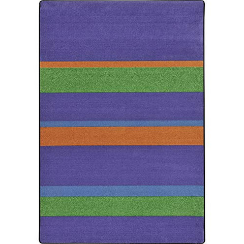 Joy Carpets Kid Essentials Straight and Narrow Teen Area Rugs, 64-Inch by 92-Inch by 0.36-Inch, Violet