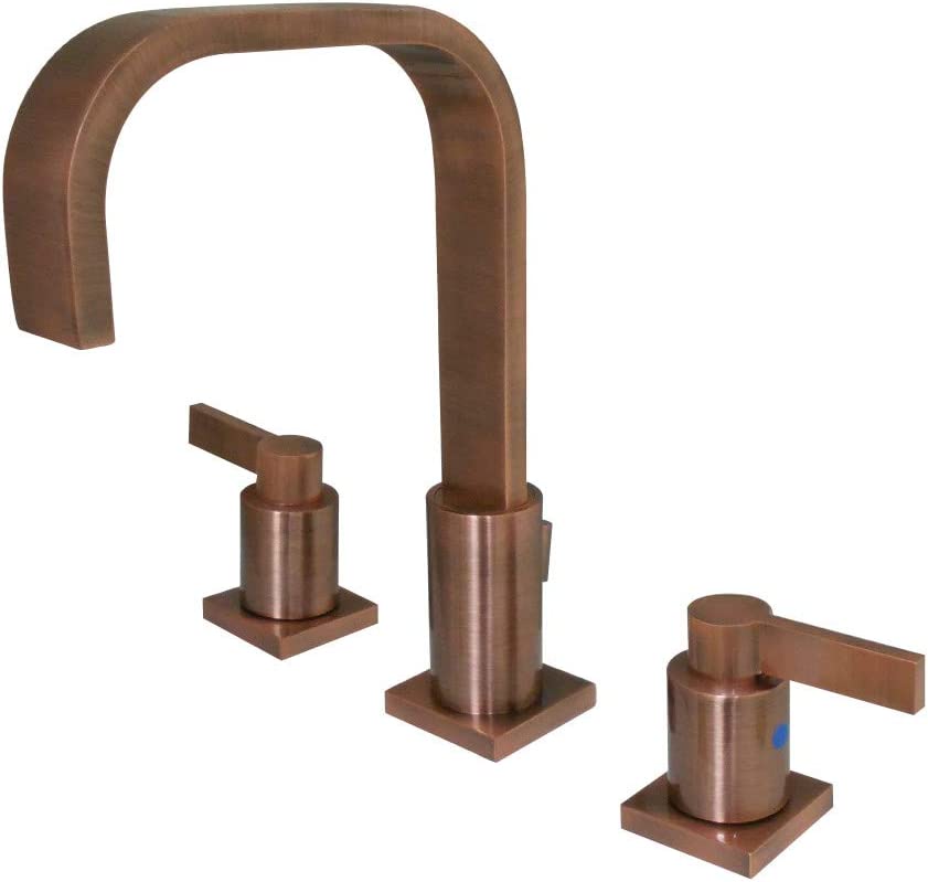 Kingston Brass FSC896NDLAC NuvoFusion Widespread Bathroom Faucet, Antique Copper