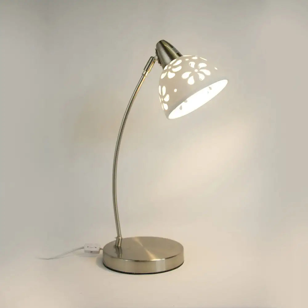 Simple Designs LD1000-WHT Porcelain Flower Desk Lamp