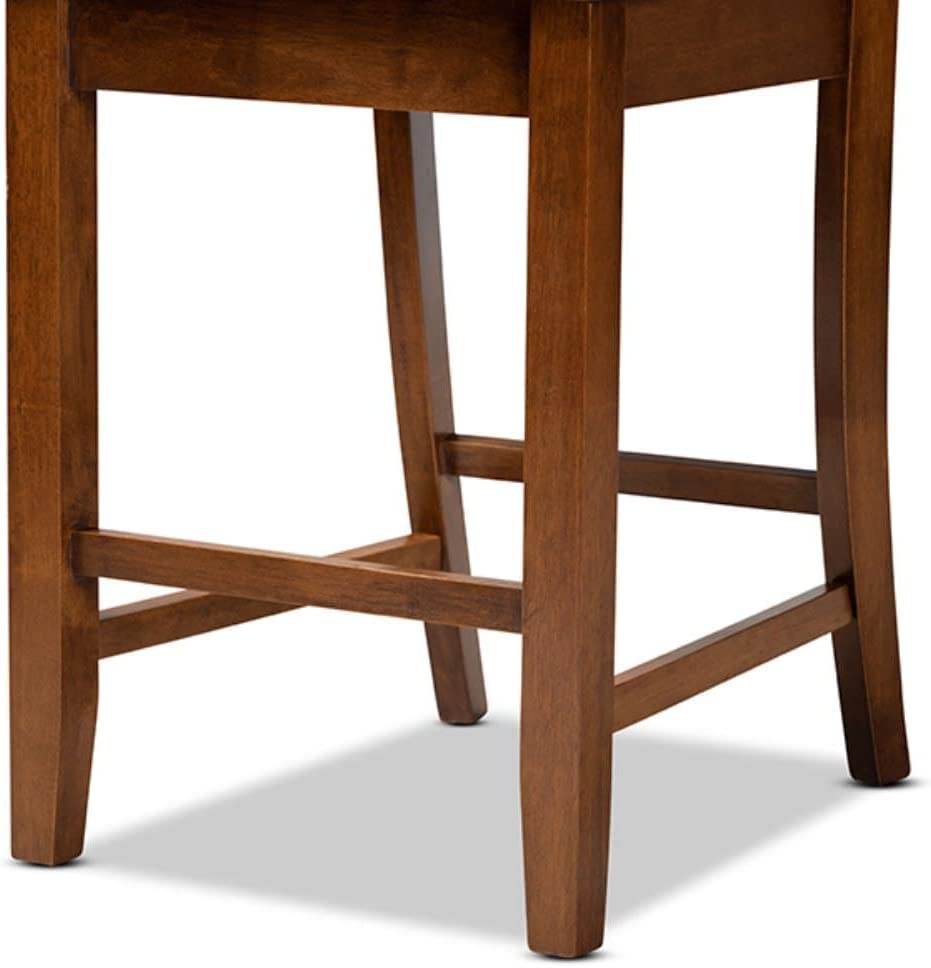 Baxton Studio Caron Modern and Contemporary Transitional Walnut Brown Finished Wood 2-Piece Counter Stool Set