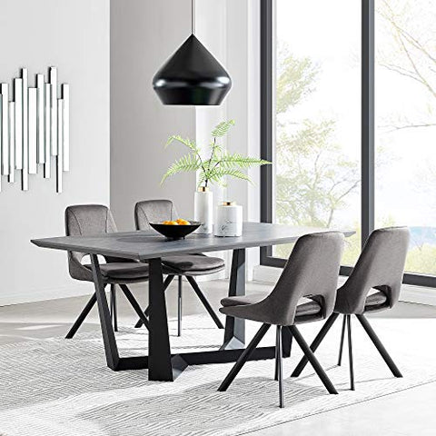 Armen Living Radford and Gray Lexi 5 Piece Modern Rectangular Dining Set, Grey