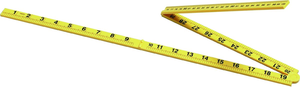 LEARNING ADVANTAGE Folding Meter Stick - Measure in Inches, Centimeters, Milimeters and Meters - Foldable Ruler for Metric and Imperial Measurement Systems