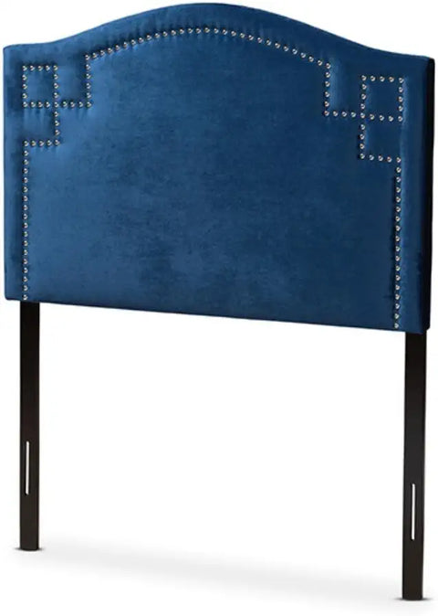 Baxton Studio Aubrey Modern and Contemporary Royal Blue Velvet Fabric Upholstered Twin Size Headboard