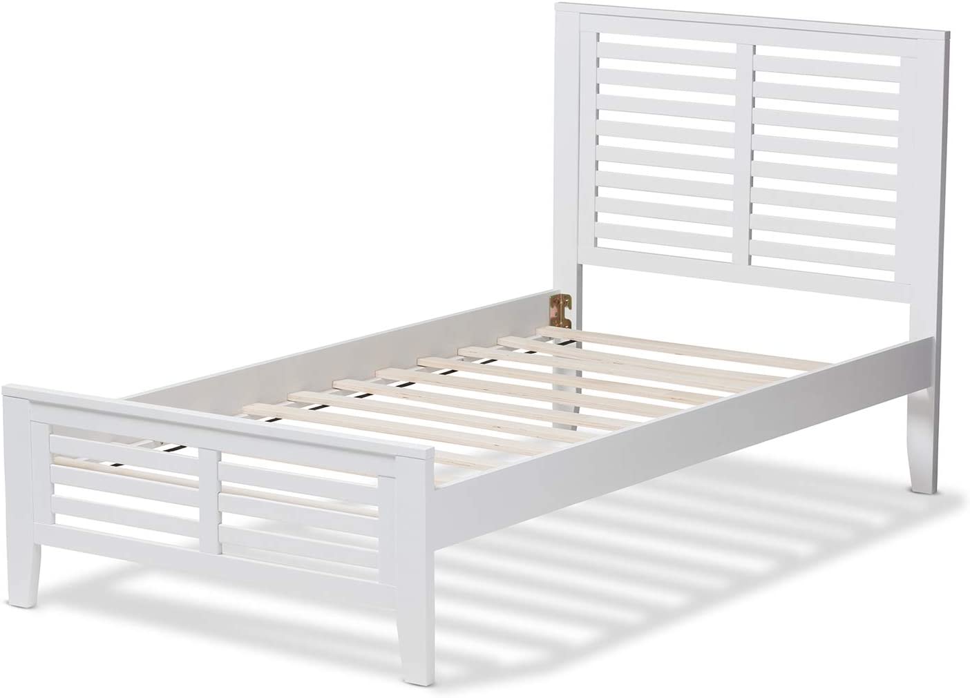 Baxton Studio Sedona Modern Classic Mission Style White-Finished Wood Twin Platform Bed