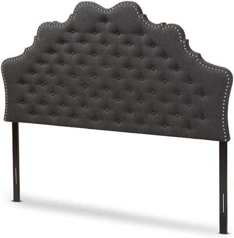 Baxton Studio Hilda Modern and Contemporary Dark Grey Fabric Queen Size Headboard