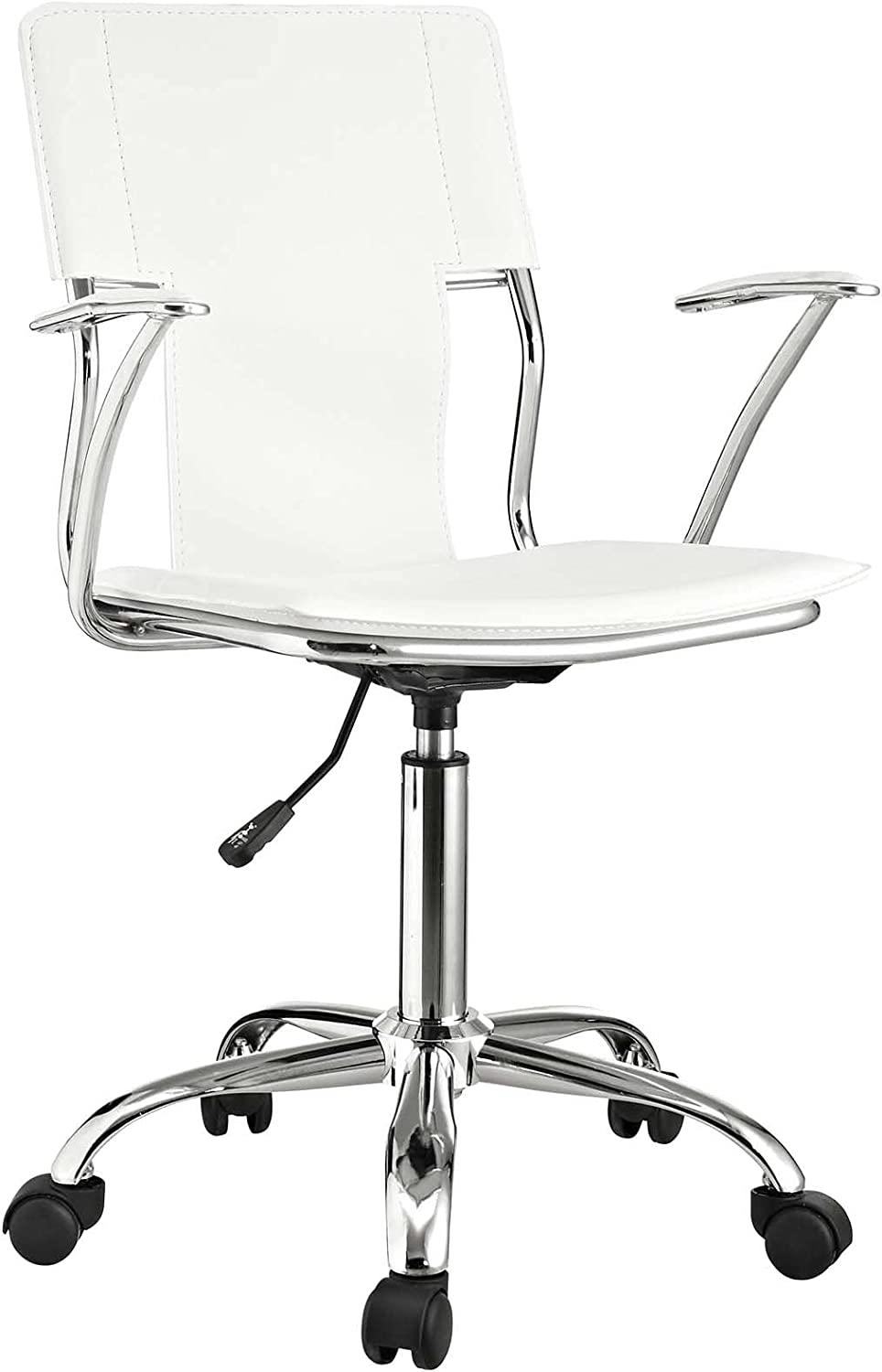 Modway Studio Faux Leather Swivel Task Office Chair in White