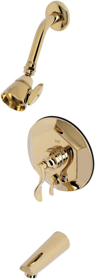 Kingston Brass KB46320DFL Tub and Shower Faucet, Polished Brass