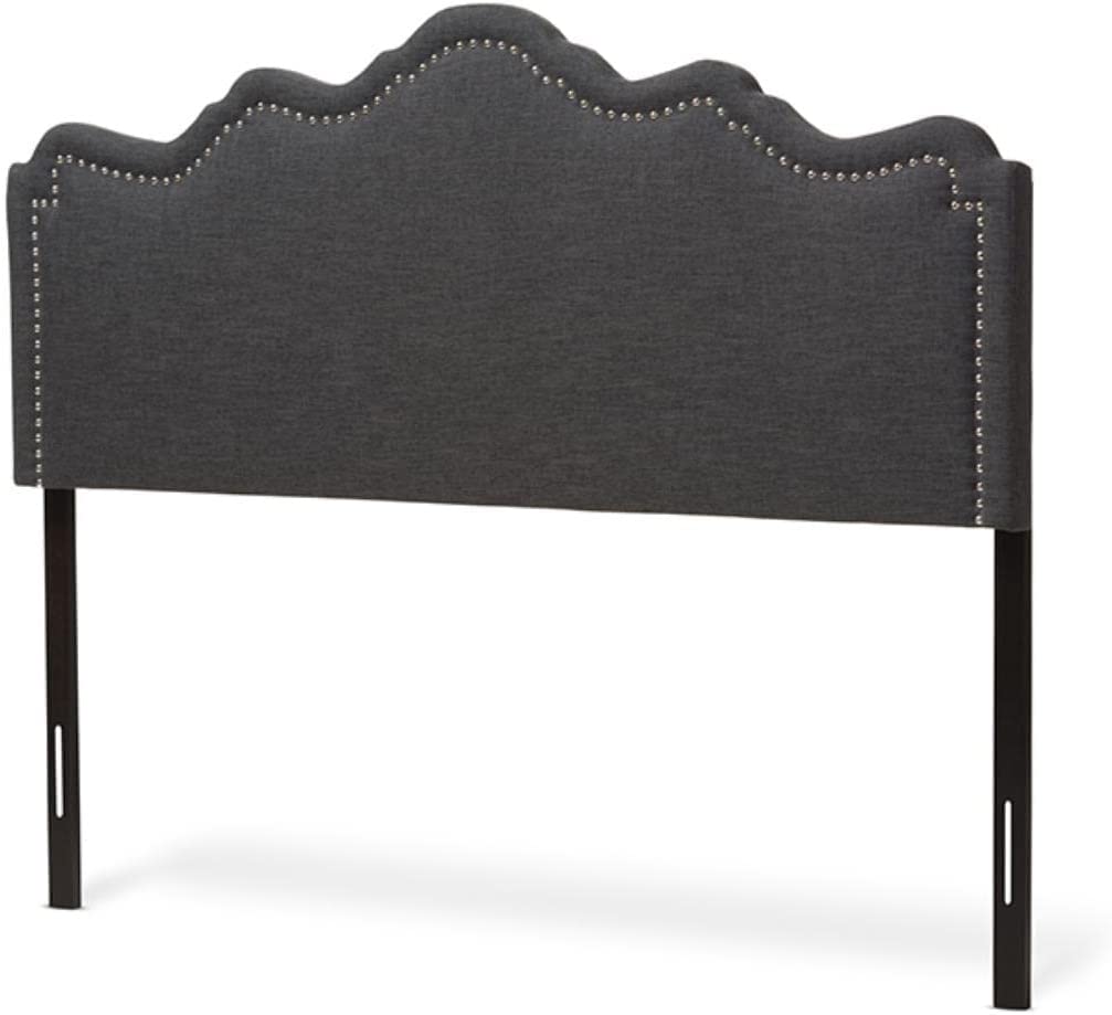 Baxton Studio Nadeen Modern and Contemporary Dark Grey Fabric Full Size Headboard