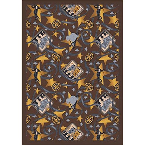 Joy Carpets Any Day Matinee Silver Screen Theater Area Rugs, 64-Inch by 92-Inch by 0.36-Inch, Chocolate