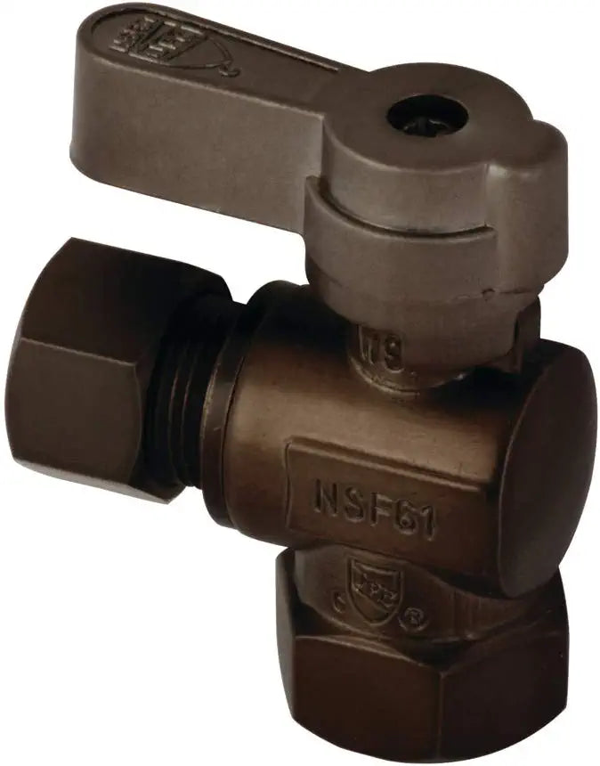 Kingston Brass KF3310ORB Fip X 3/8 OD Comp Angle Stop Valve with Lever Handle, Oil Rubbed Bronze