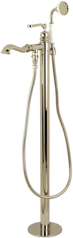 Kingston Brass KS7017RL Royale Single Handle Freestanding Roman Tub Faucet With Hand Shower, Brushed Brass