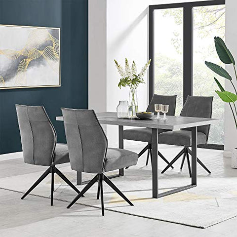 Armen Living Fenton and Charcoal Monarch 5 Piece Modern Rectangular Dining Set