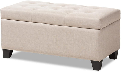 Baxton Studio Michaela Modern and Contemporary Beige Fabric Upholstered Storage Ottoman