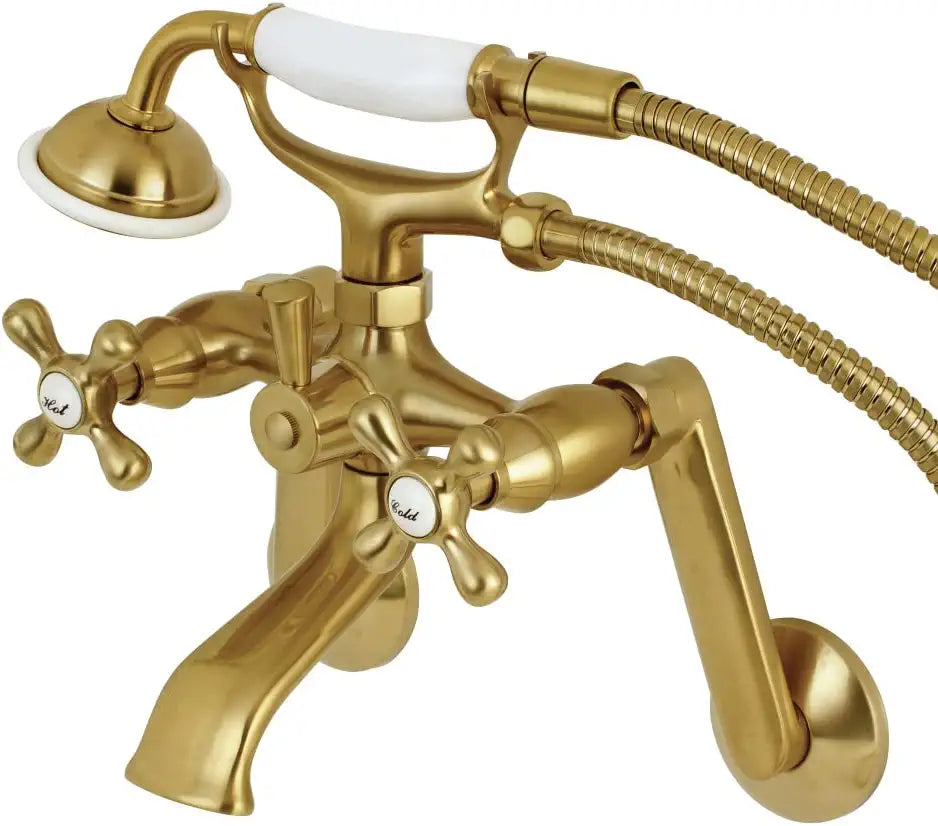 Kingston Brass KS269SB Kingston Clawfoot Tub Faucet, 4-5/8&#34; x 4-5/16&#34; (L) x 6-9/16&#34; (W) x 7-7/8&#34; (H), Brushed Brass