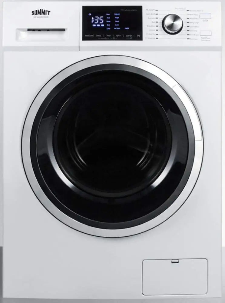 Summit SPWD2202W 24&#34;&#34; Washer and Dryer Combo with 2.7 cu. ft. Capacity 115 Volt Operation 16 Wash Cycles Delay Start Time Sanitary Cycle in White