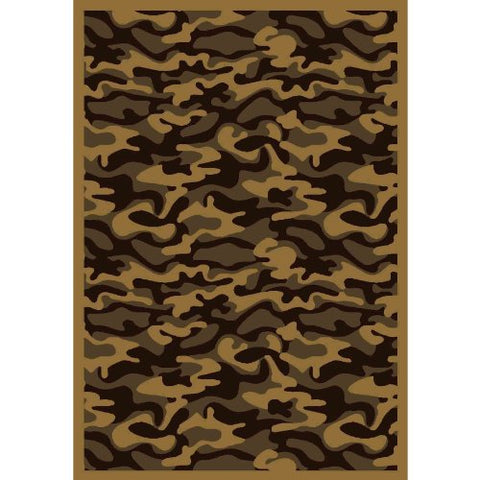 Joy Carpets Kaleidoscope Funky Camo Whimsical Area Rugs, 64-Inch by 92-Inch by 0.36-Inch, Desert
