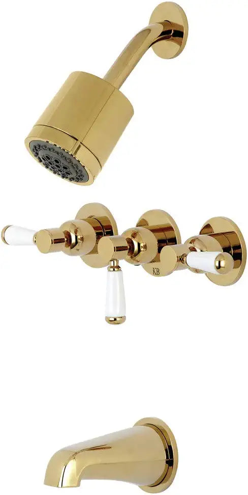 Kingston Brass KBX8132DPL Paris Tub and Shower Faucet, Polished Brass