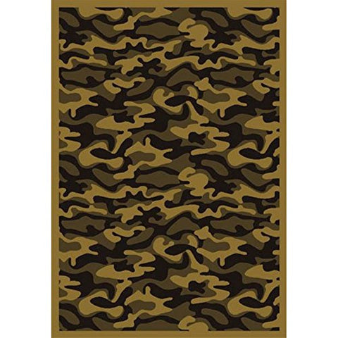 Joy Carpets Kaleidoscope Funky Camo Whimsical Area Rugs, 92-Inch by 129-Inch by 0.36-Inch, Desert