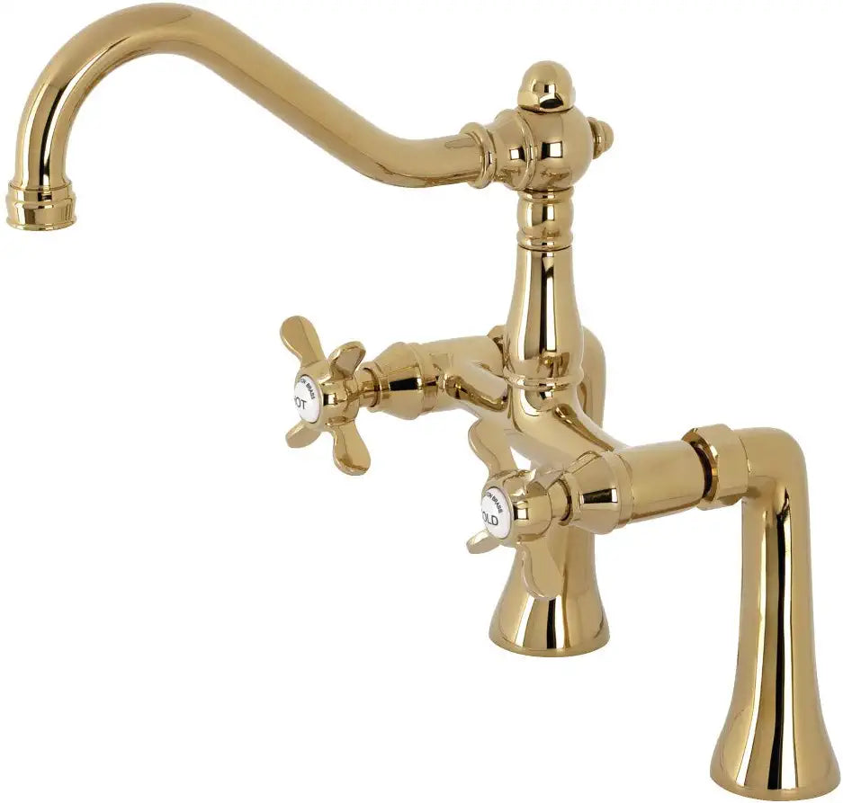 Kingston Brass KS3232BEX Essex Clawfoot Tub Faucet, Polished Brass