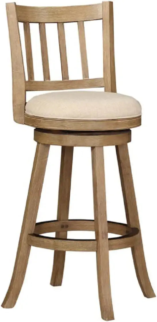 Boraam Sheldon Bar Height Stool, 1 Pack, 29-Inch, 1-Pack, Driftwood Wire-Brush and Ivory