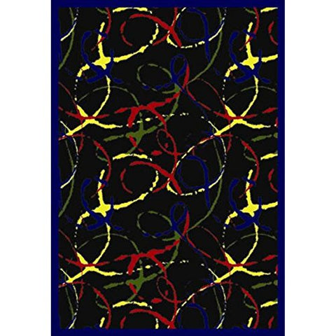 Joy Carpets Kaleidoscope Silly String Whimsical Area Rugs, 92-Inch by 129-Inch by 0.36-Inch, Multicolored