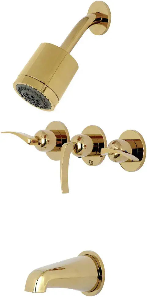 Kingston Brass KBX8132EFL Centurion Tub and Shower Faucet, Polished Brass