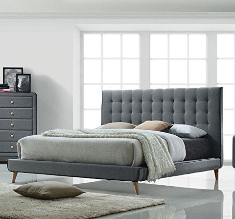 ACME Furniture Valda 24524 Mirror, Light Gray Fabric