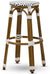 Baxton Studio Joelle Classic French Indoor and Outdoor Navy and White Bamboo Style Stackable Bistro Bar Stool