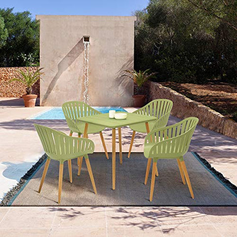 ARMEN LIVING SETNAODSAGE Nassau Outdoor 5 Piece Sage Eucalyptus Dining Set