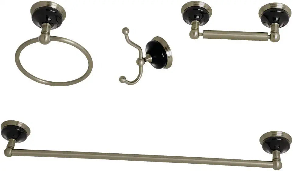 Kingston Brass BAK9111478BN Water Onyx Bathroom Hardware Set, Brushed Nickel