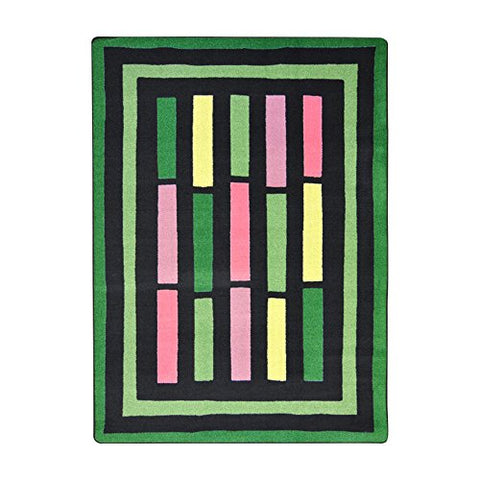 Joy Carpets Kid Essentials Traffic Jam Teen Area Rugs, 46-Inch by 64-Inch by 0.36-Inch, Green