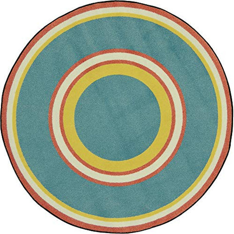 Joy Carpets Kid Essentials Ripples Misc Sold Color Area Rugs, 64-Inch by 64-Inch by 0.36-Inch, Beach