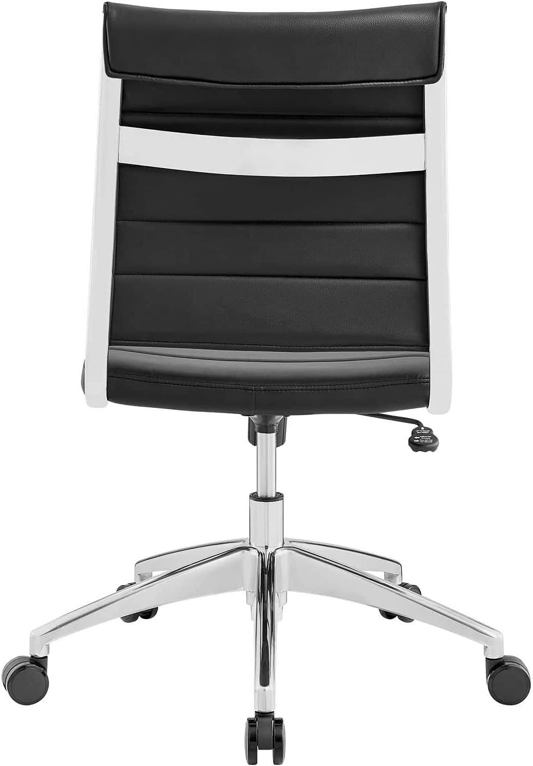 Modway Jive Ribbed Armless Mid Back Swivel Conference Chair In Black