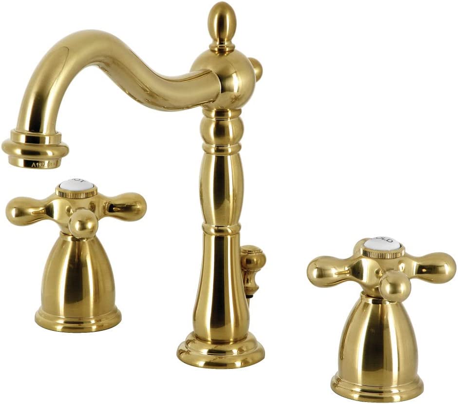 Kingston Brass KB1977AX 8 in. Widespread Bathroom Faucet, Brushed Brass