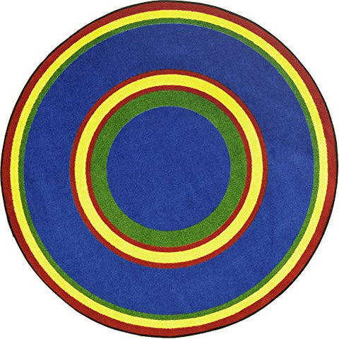 Joy Carpets Kid Essentials Ripples Misc Sold Color Area Rugs, 64-Inch by 64-Inch by 0.36-Inch, Primary