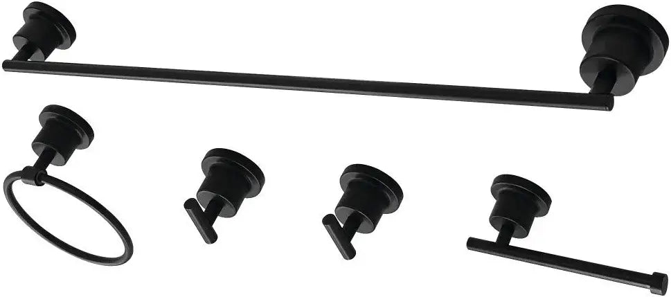 Kingston Brass BAH8230478MB Concord 5-Piece Bathroom Accessory Set, Matte Black