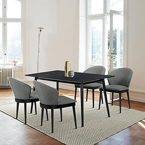 Armen Living Westmont and Juno 5 Piece Dining Set, 59&#34; Rectangular, Charcoal/Black Wood