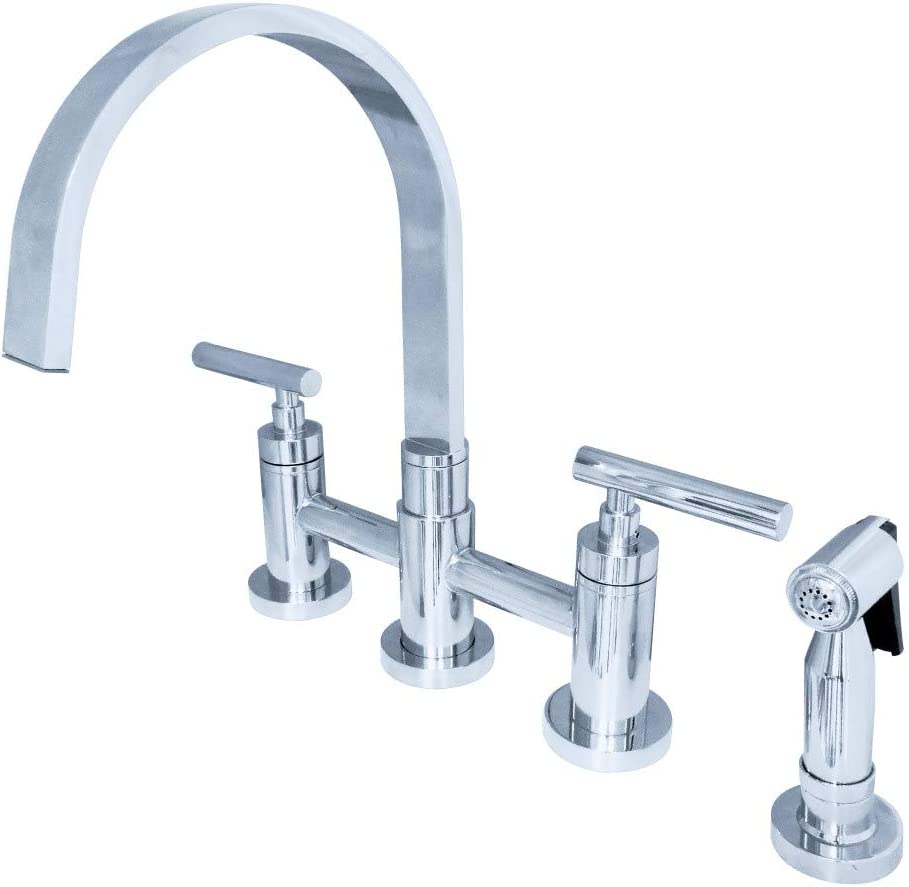 Kingston Brass KS8261CMLBS Manhattan Bridge Kitchen Faucet, Polished Chrome